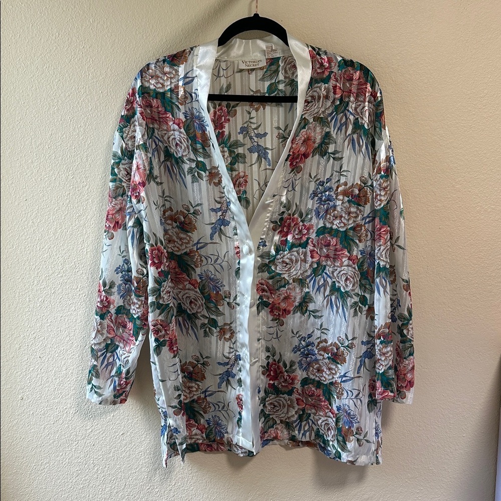 Victoria's Secret Ivory Floral Blouse